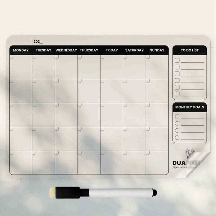 Reusable monthly planner wall sticker showing a full month grid