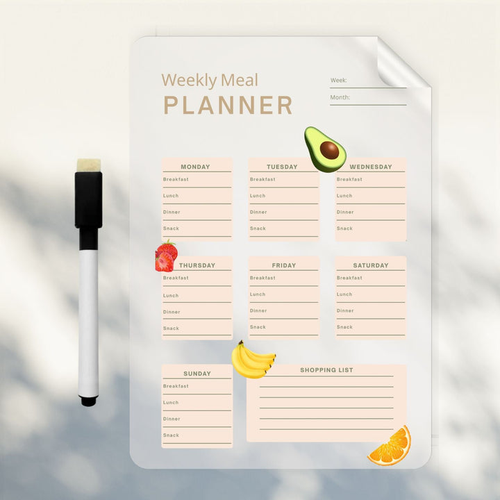 Grocery list and weekly meal planner wall sticker - Dua Pixels