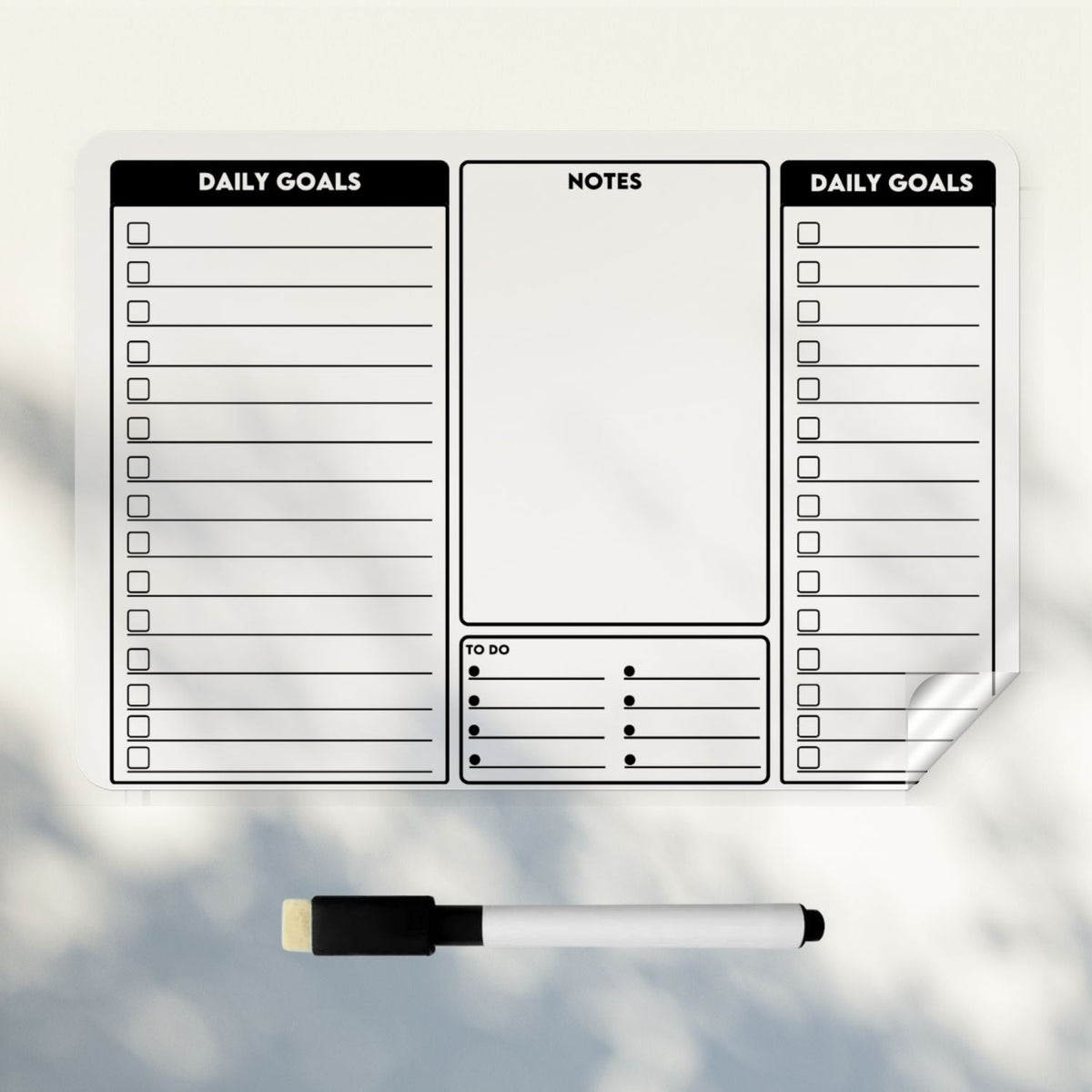 Daily goals wall planner sticker used as a study planner - Dua Pixels