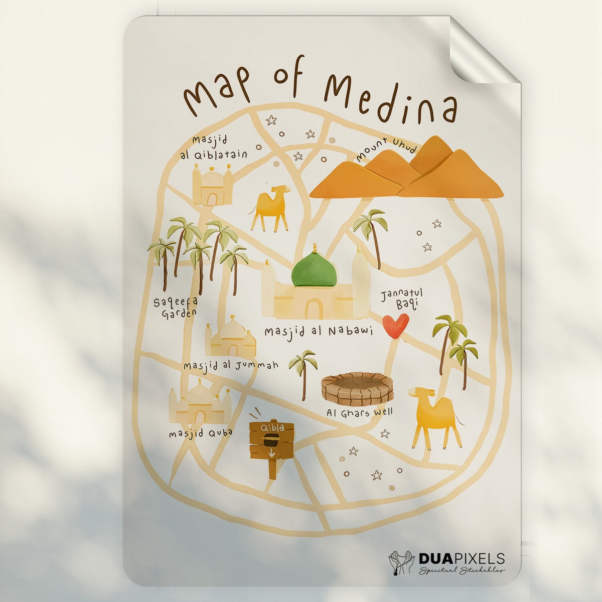 Map of Medina Sticker - Dua Pixels