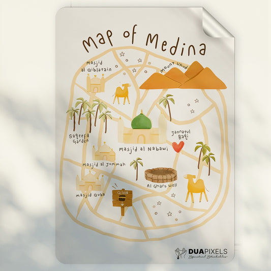 Map of Medina Sticker - Dua Pixels