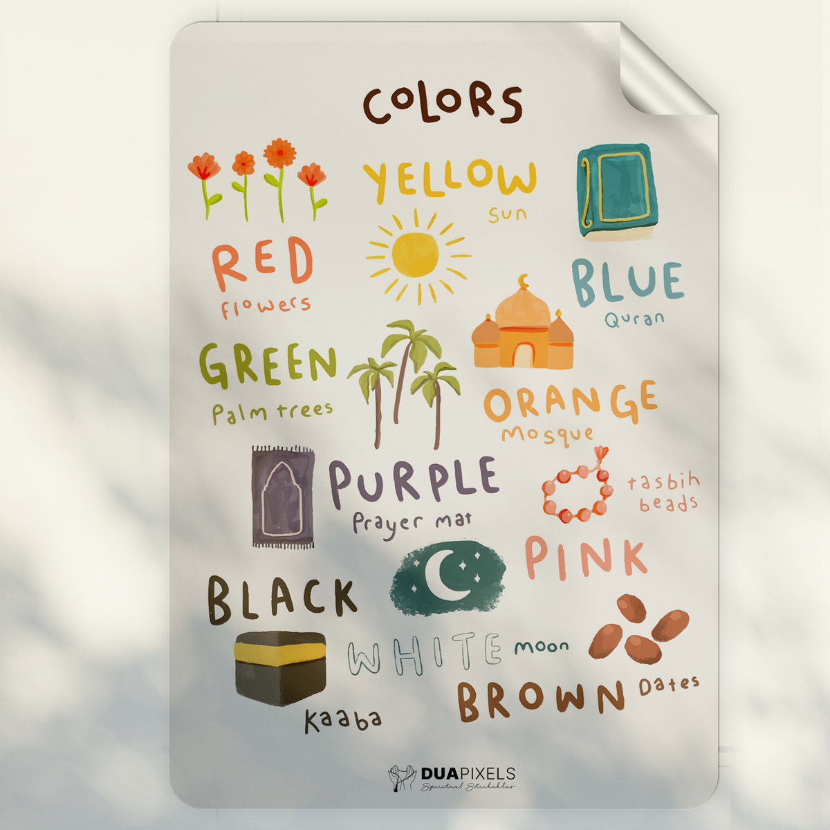 Color with Names Wall Sticker - Dua Pixels