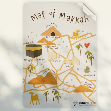 Map of Makkah City Wall Sticker - Dua Pixels