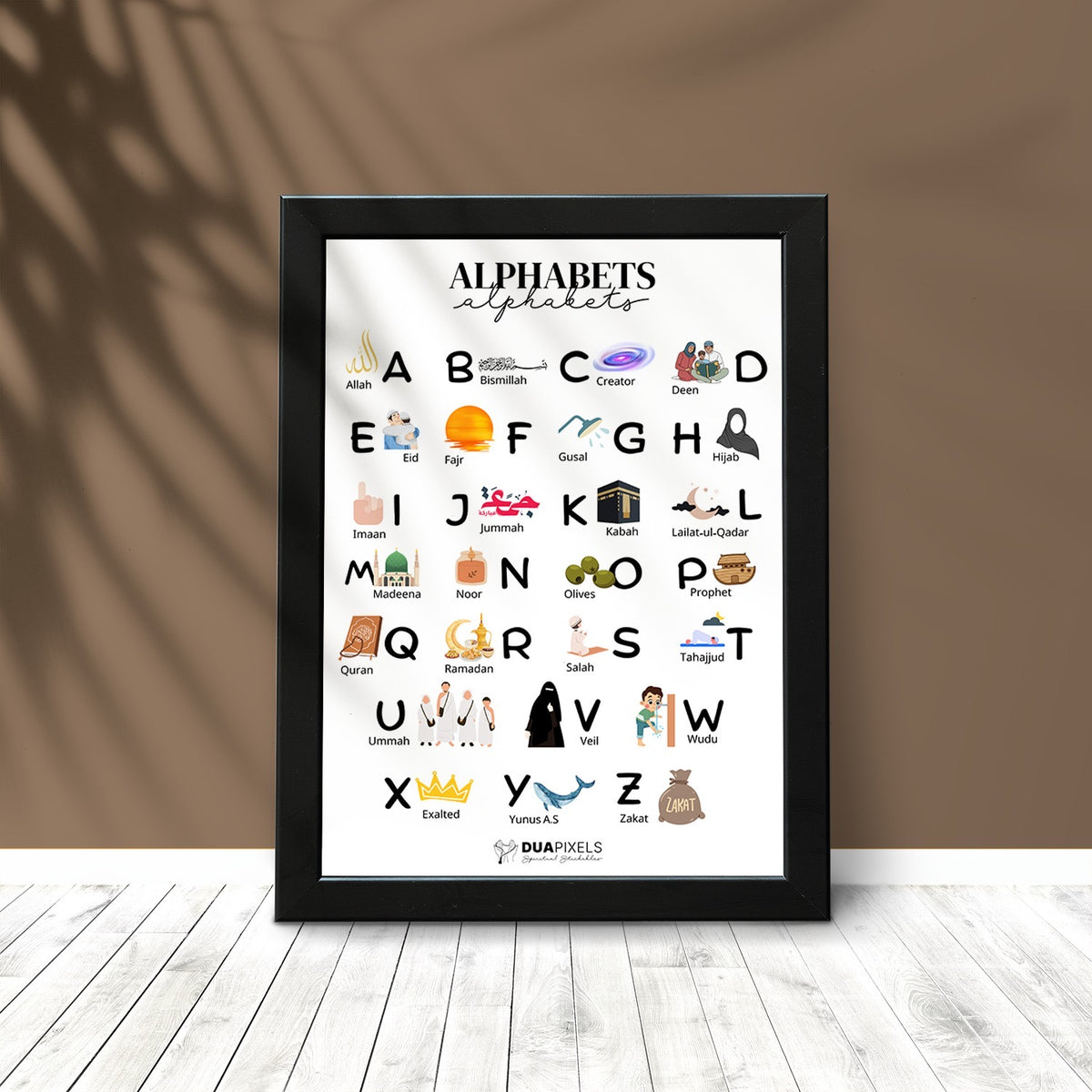 English Alphabets Photo Card - Dua Pixels