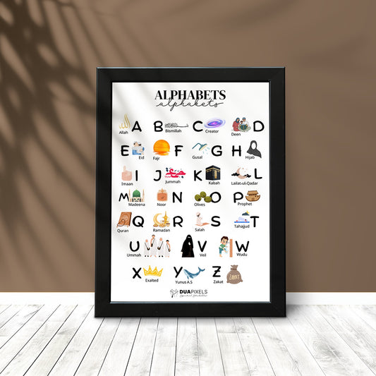 English Alphabets Photo Card - Dua Pixels