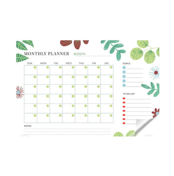 Monthly Planner Leaf Design Reusable Planner Sticker - Dua Pixels