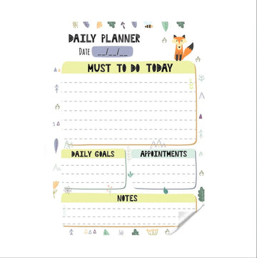 Daily Planner Fox Design Reusable Planner Sticker - Dua Pixels