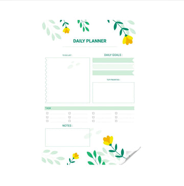 Reusable Daily Planner Green Floral Planner Sticker - Dua Pixels