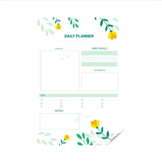 Reusable Daily Planner Green Floral Planner Sticker - Dua Pixels