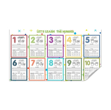 1 to 10 Counting Tracing Transparent Sticker - Dua Pixels