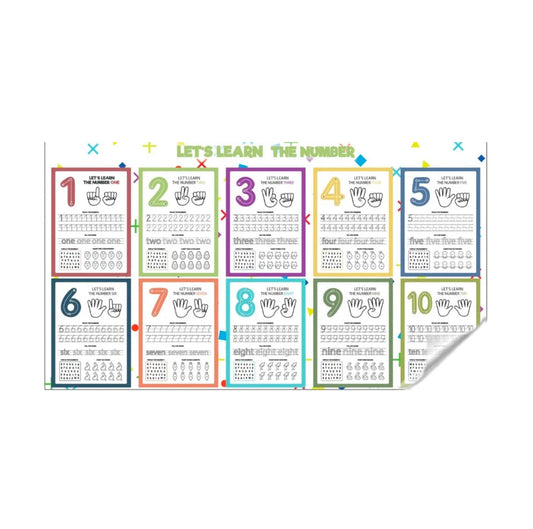 1 to 10 Counting Tracing Transparent Sticker - Dua Pixels