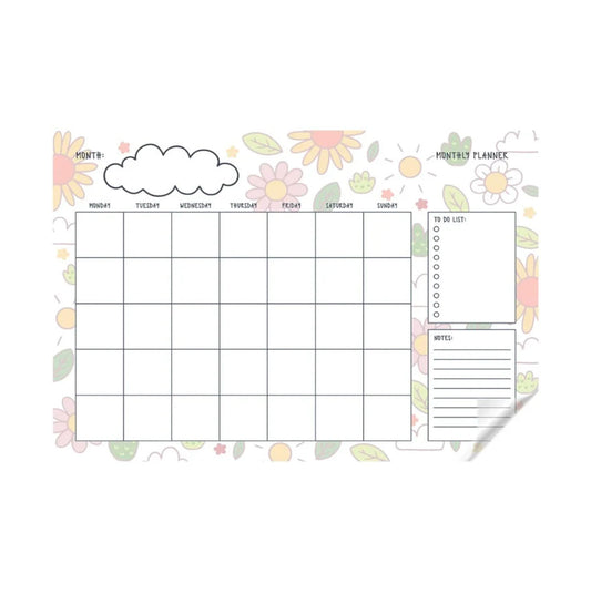 Floral Month Reusable Planner Sticker - Dua Pixels
