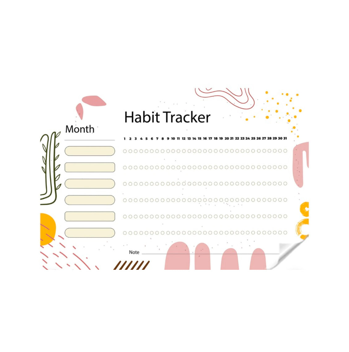 Habit Tracker Reusable Planner Sticker - Dua Pixels