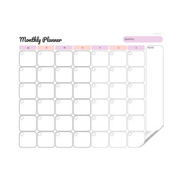 Monthly Planer Landscape with Notes Reusable Planner Sticker - Dua Pixels