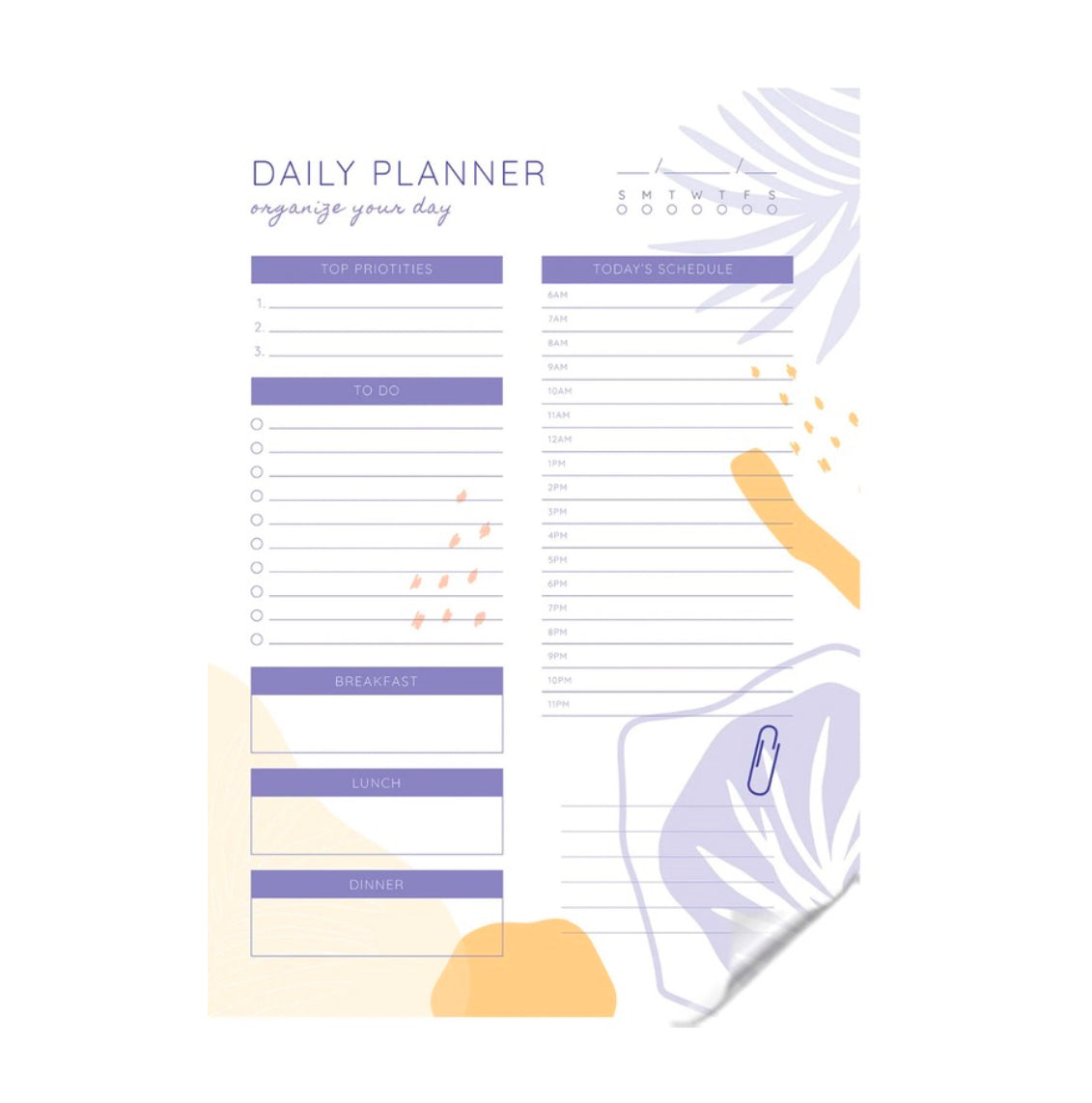 Reusable Organise Your Day Planner Sticker - Dua Pixels