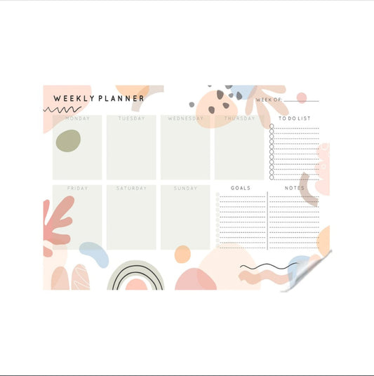 Reusable Weekly Pastel Colors Planner Sticker - Dua Pixels
