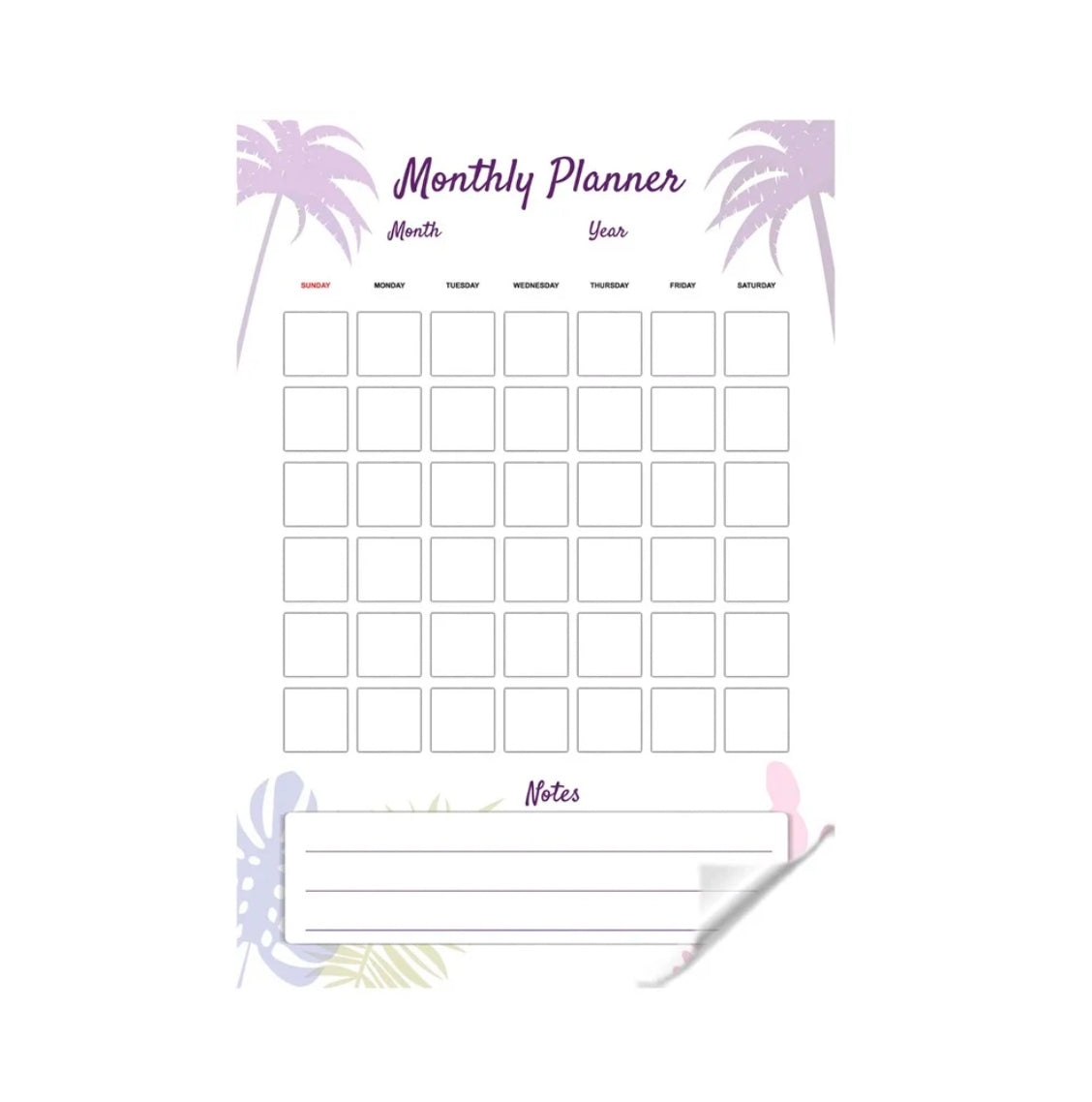 Monthly Planer Tropical Design Reusable Planner Sticker - Dua Pixels