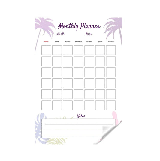 Monthly Planer Tropical Design Reusable Planner Sticker - Dua Pixels