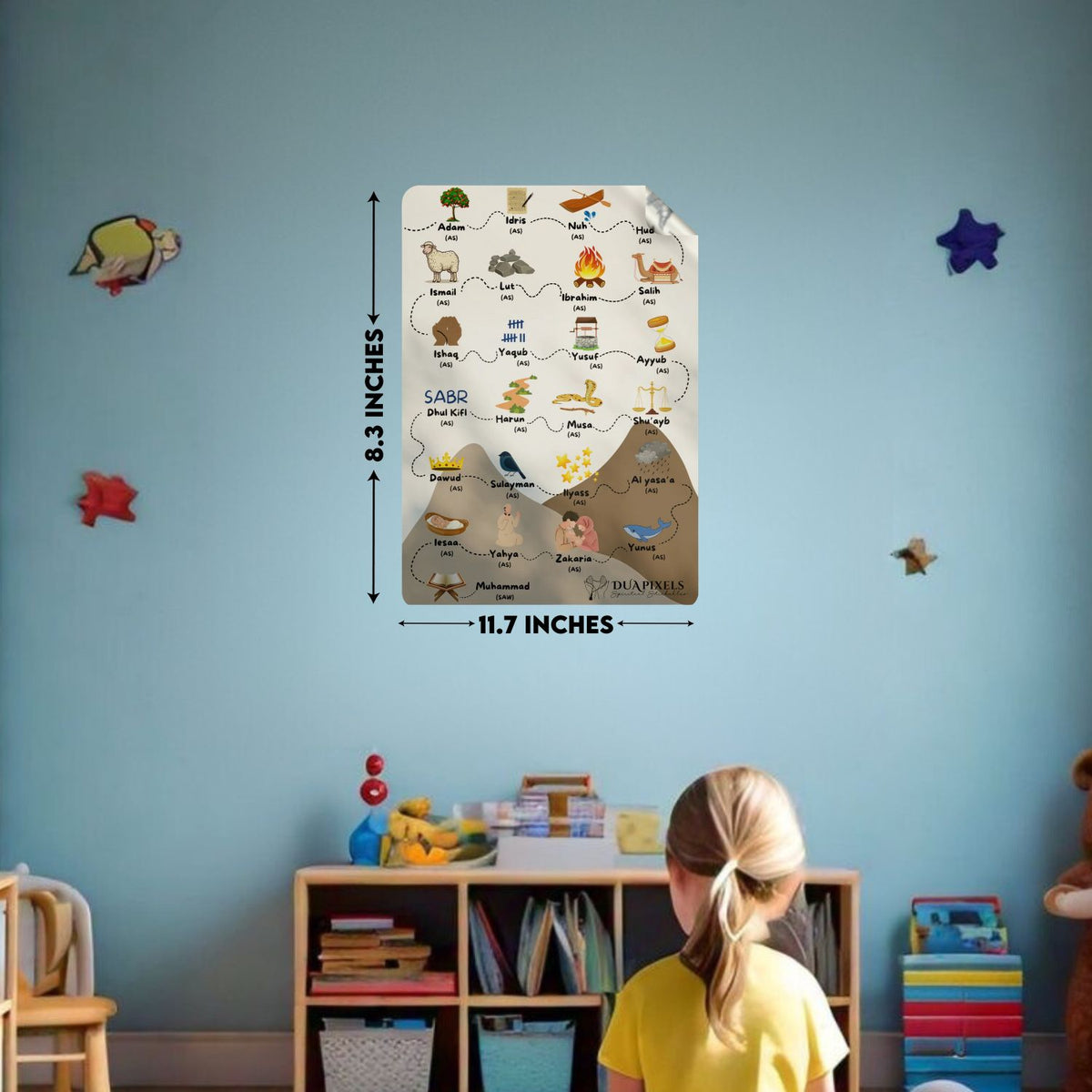 25 Prophets in Islam Wall Stickers for Kids close-up view