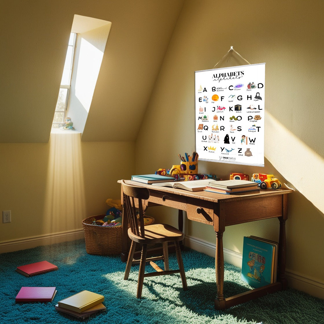 English Alphabets - Hanging Wall Art close-up view