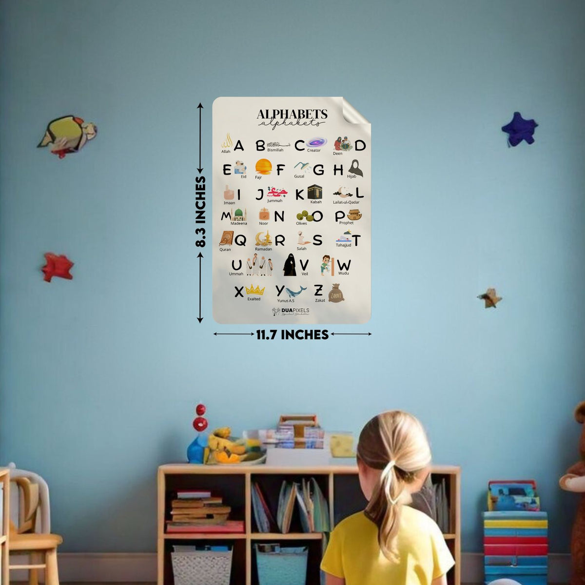 English Alphabet A to Z Wall Sticker close-up view