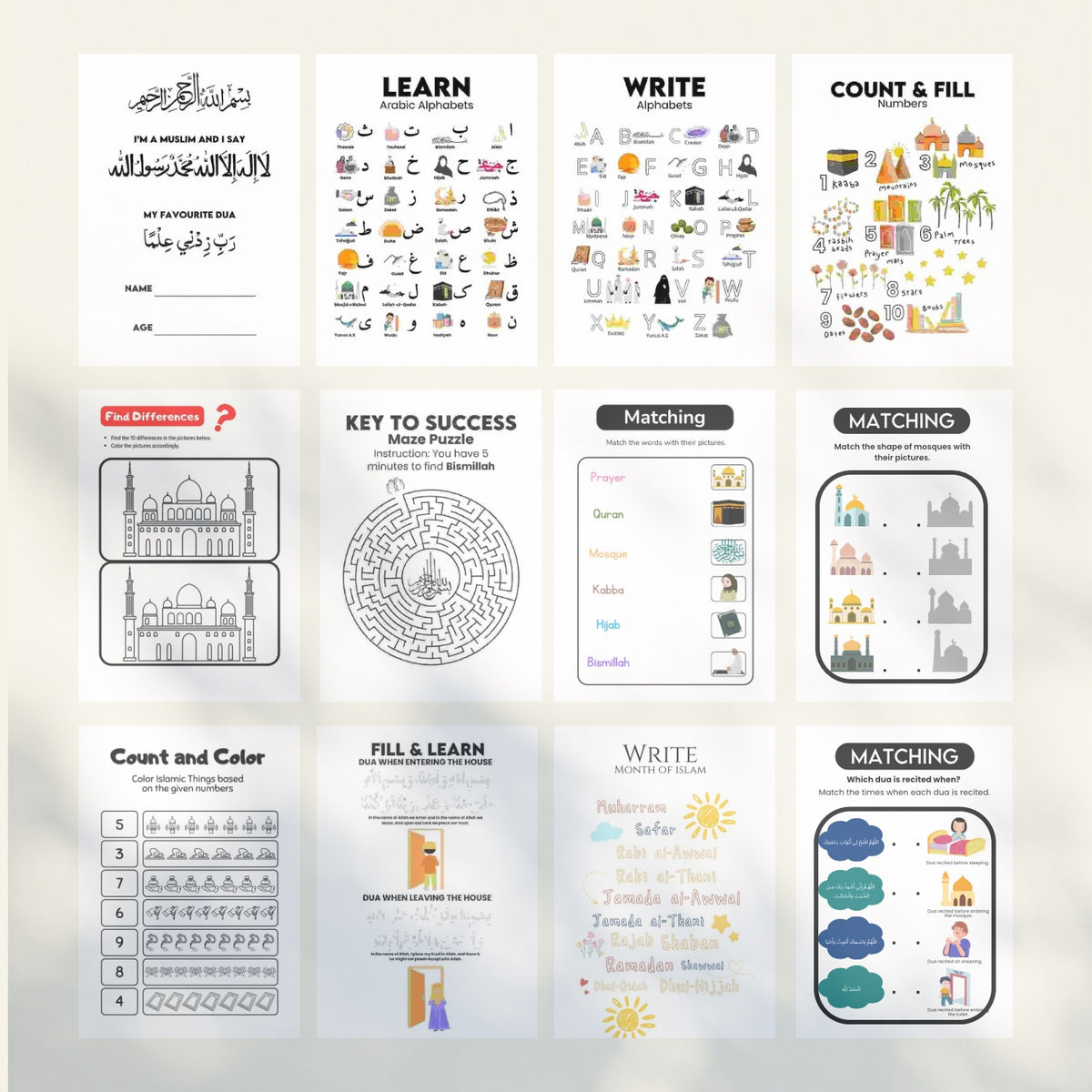 Daily Islamic Activities Book main design
