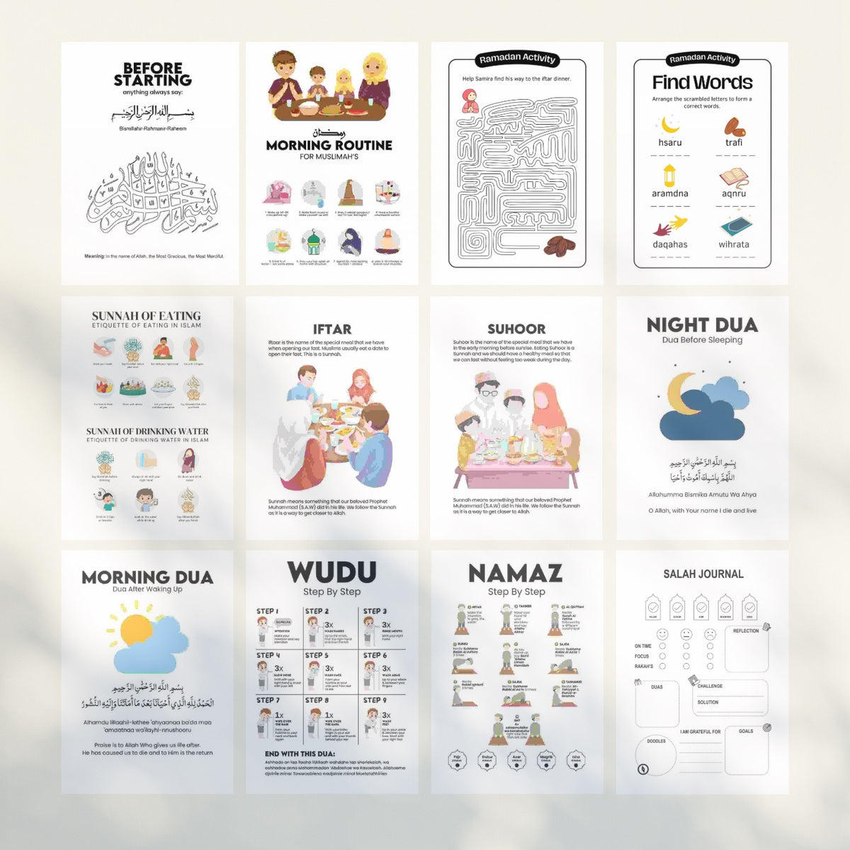 Daily Islamic Activities Book close-up view