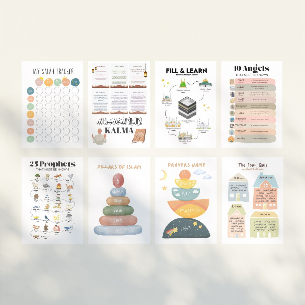 Daily Islamic Activities Book room wall decor display