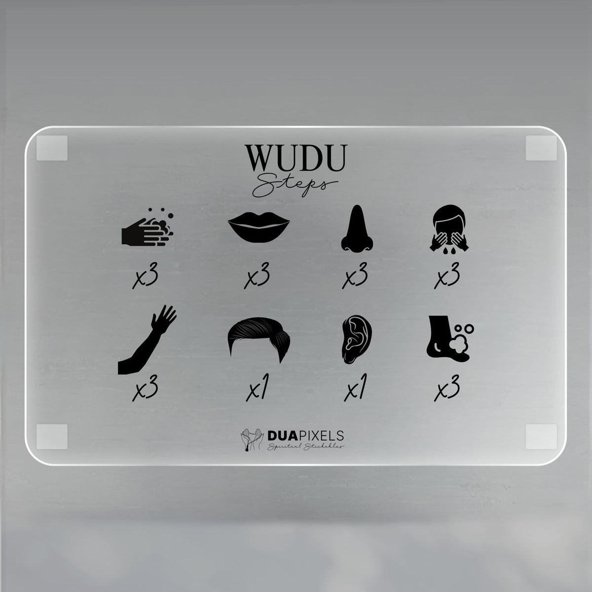 Wudu Steps Acrylic Frame - Dua Pixels