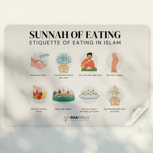 Sunnah of Eating Food Wall Sticker - Dua Pixels