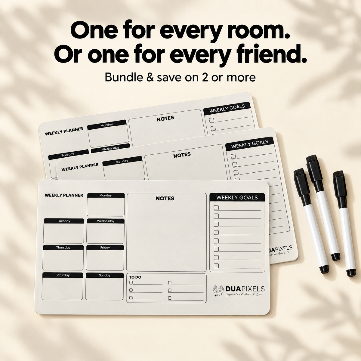 Bundle and save: weekly planner wall stickers for every room