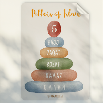 5 Pillars of Islam Wall Sticker - Dua Pixels